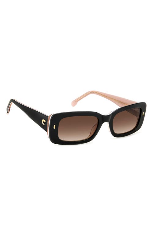Carrera Eyewear 53mm Gradient Rectangular Sunglasses In Black Beige/brown Gradient
