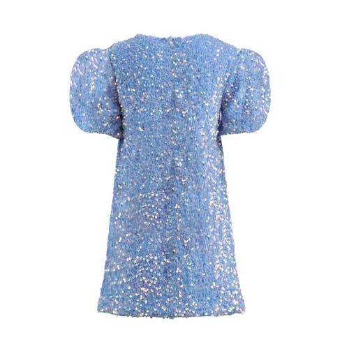 Lola + The Boys Snow Angel Shimmer Dress in Blue 