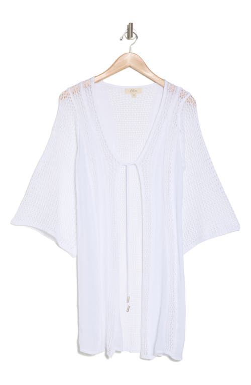 Shop Elan Crochet Tie Front Cover-up In White
