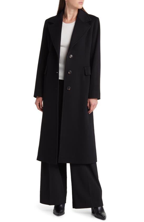 Fleurette Holland Longline Wool Coat In Black