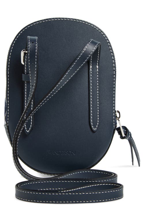 Shop Jw Anderson Medium Denim & Leather Cap Crossbody Bag In Blue