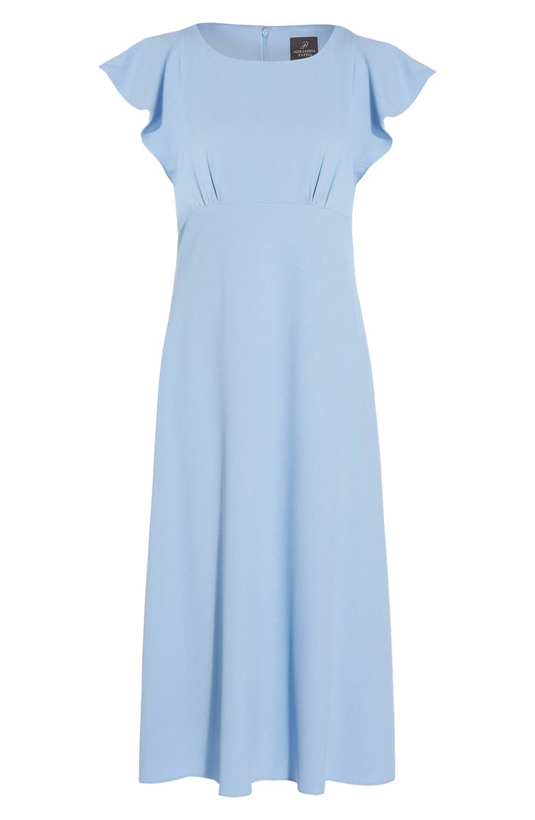 Adrianna Papell Flutter Sleeve Divine Crepe Midi Dress, Alternate, color, 
