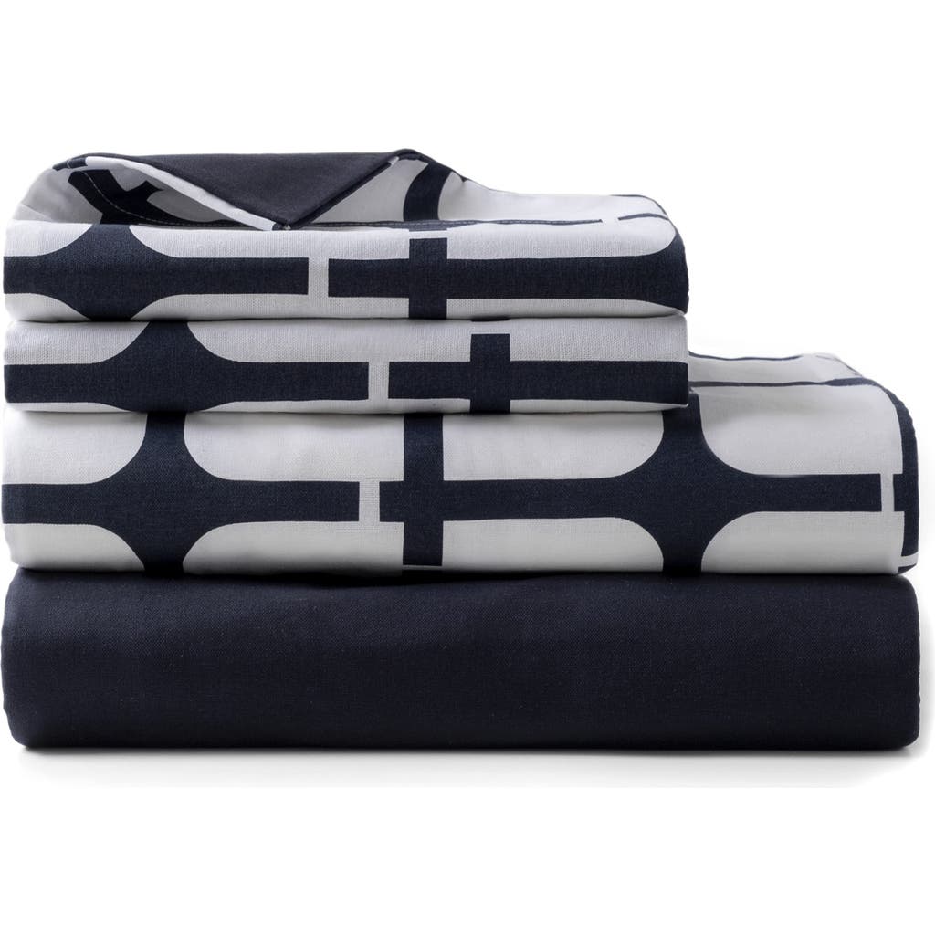 Shop Brooks Brothers 4-piece Sheet Set In Navy