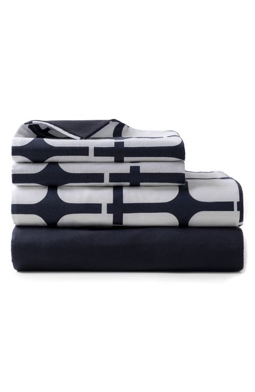 Shop Brooks Brothers 4-piece Sheet Set In Navy