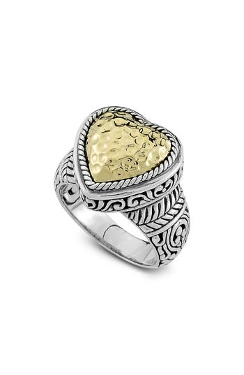 Shop Samuel B. Hammered Heart Ring In Silver/gold - Heart
