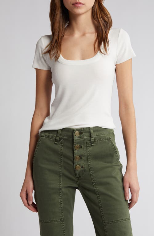 FRAME Scoop Neck Rib Baby Tee at Nordstrom,