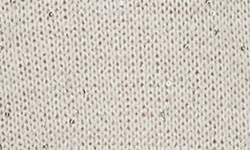 Vero Moda Leilani Sequin Sweater Dress In Birch W Silver Seqiuence