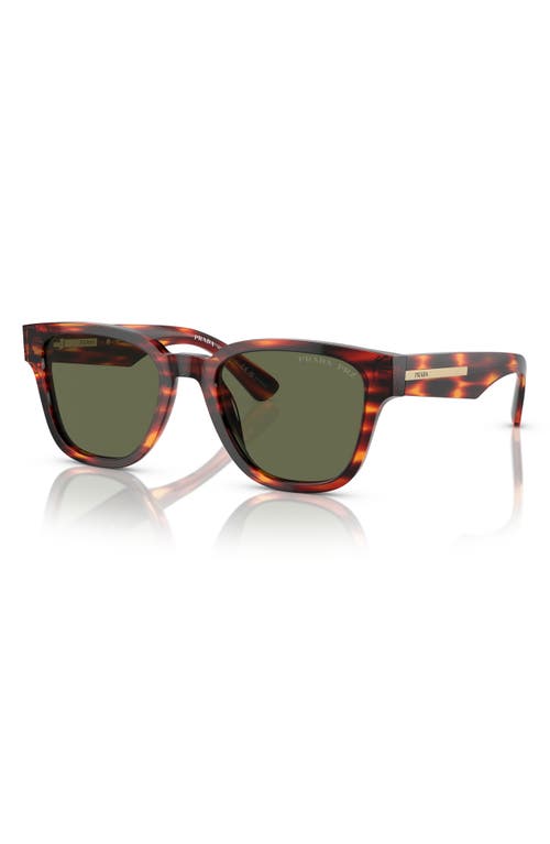 Shop Prada 54mm Polarized Pillow Sunglasses In Havana Red