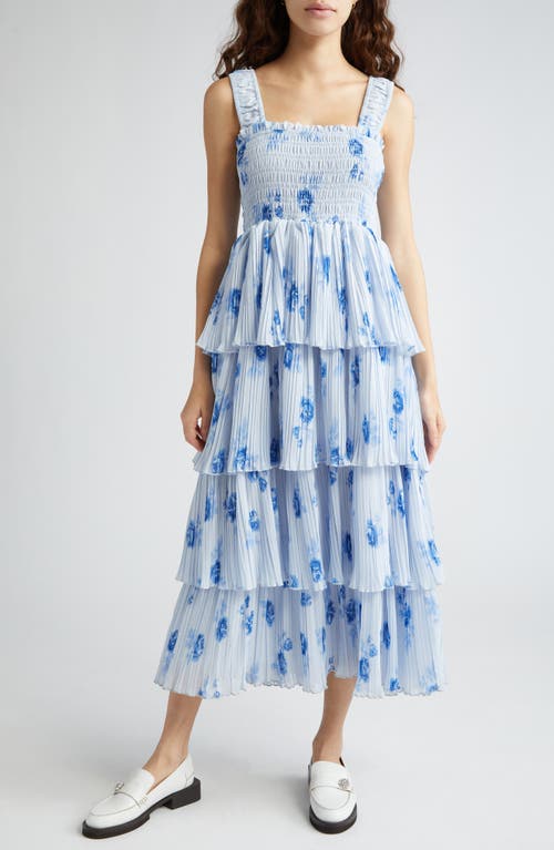 Ganni Floral Tiered Sundress Heather at Nordstrom, Us