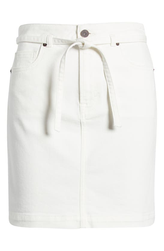 Hidden Jeans Tie Waist Denim Skirt In Pearl