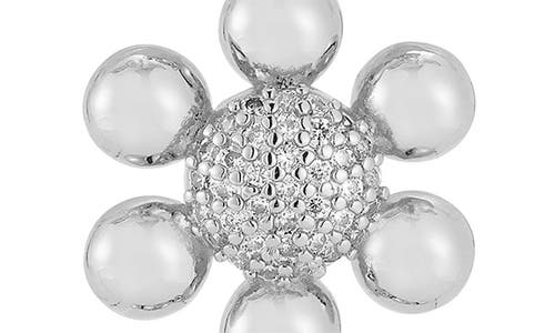 Chloe & Madison Chloe And Madison Jewelry Cz Graduating Flower Drop Earrings In Silver