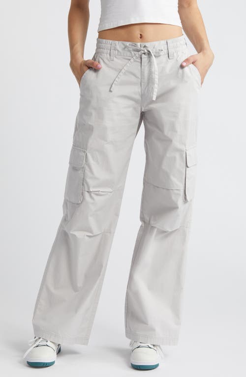 Shop Pacsun Drawstring Mid Rise Wide Leg Cargo Pants In Micro Chip