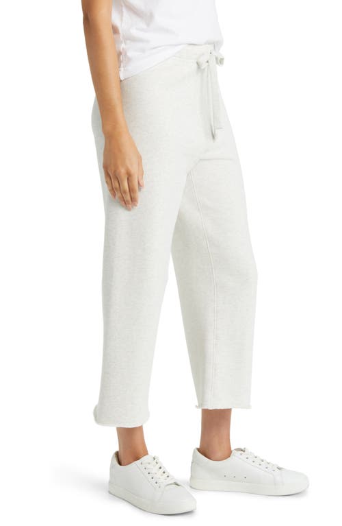 Frank & Eileen Catherine Crop Wide Leg Sweatpants In Heather White Melange