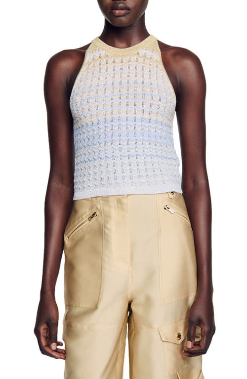 sandro Ady Ombré Sleeveless Sweater in Blue /Gold