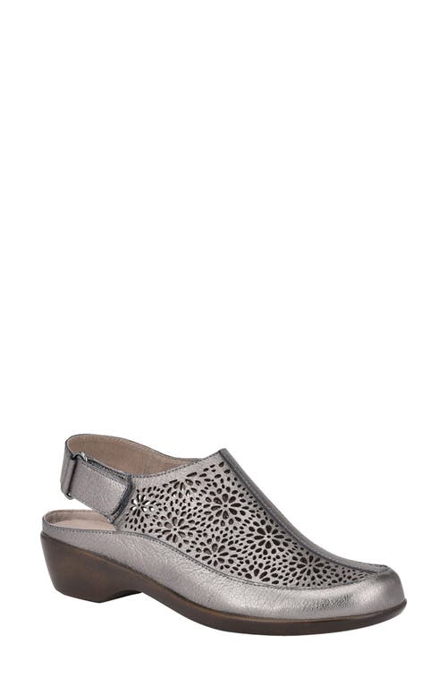 Dawn Slingback Clog in Warm Pewter Leather