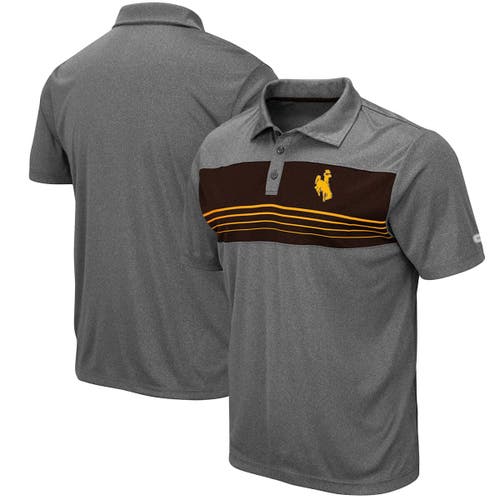 COLOSSEUM Men's Colosseum Heathered Charcoal Wyoming Cowboys Smithers Polo in Heather Charcoal