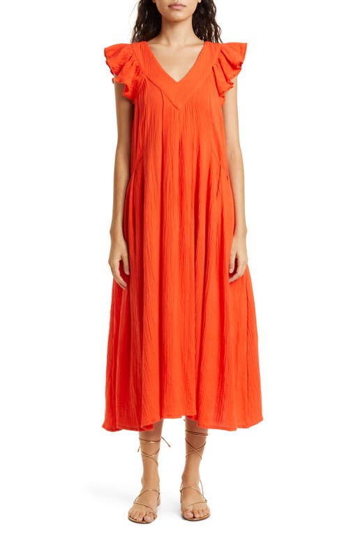 MILLE Catarina Double Cotton Gauze Dress in Poppy