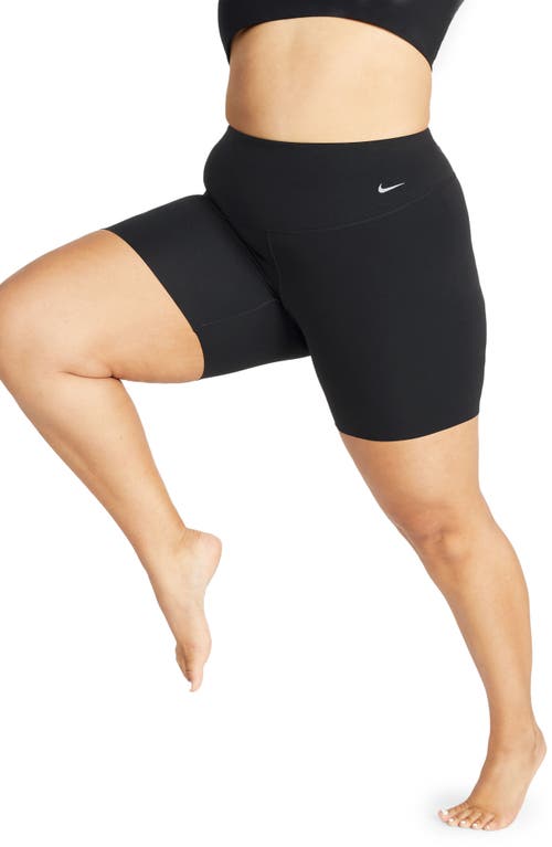 Shop Nike Zenfy Gentle Support High Waist Bike Shorts In Black/black