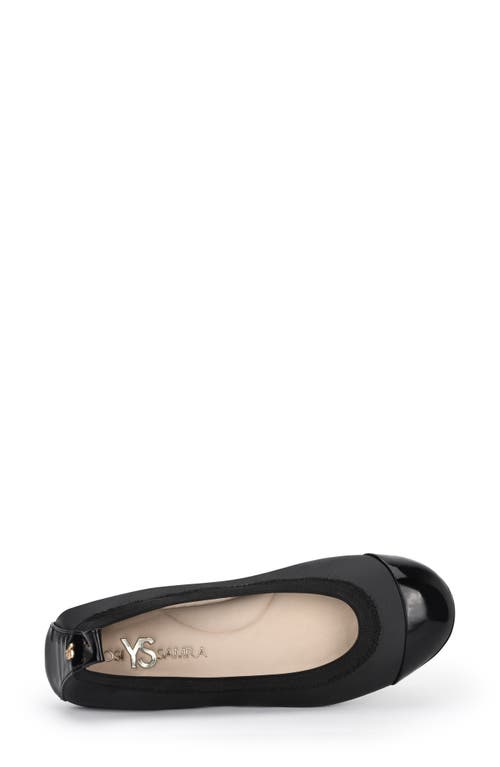 Shop Yosi Samra Samantha Foldable Ballet Flat In Black/black