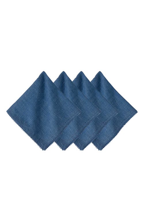 Juliska Berry Trim Blush Napkin, Set Of 4 In Navy