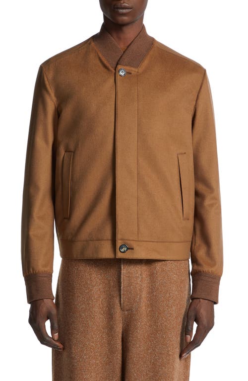 Water Repellent Elements Oasi Cashmere Bomber Jacket in Vicuna