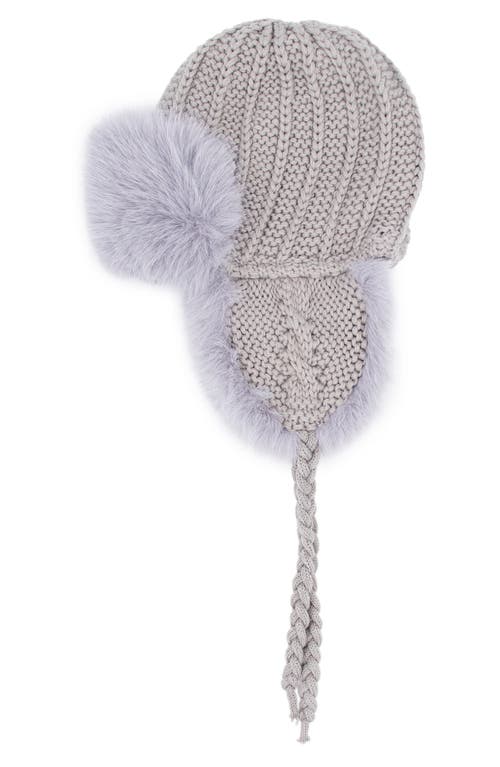 Surell Faux Fur Trapper Cap In Gray