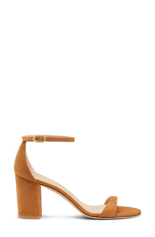 Stuart Weitzman Nudist Block 75 Sandal In Hazel