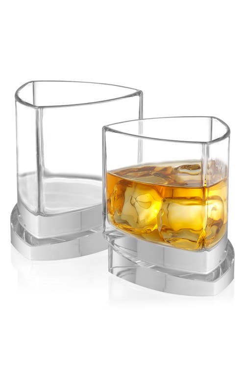 JOYJOLT JOYJOLT AQUA VITAE TRIANGLE OFF BASE SET OF 2 WHISKEY GLASSES 