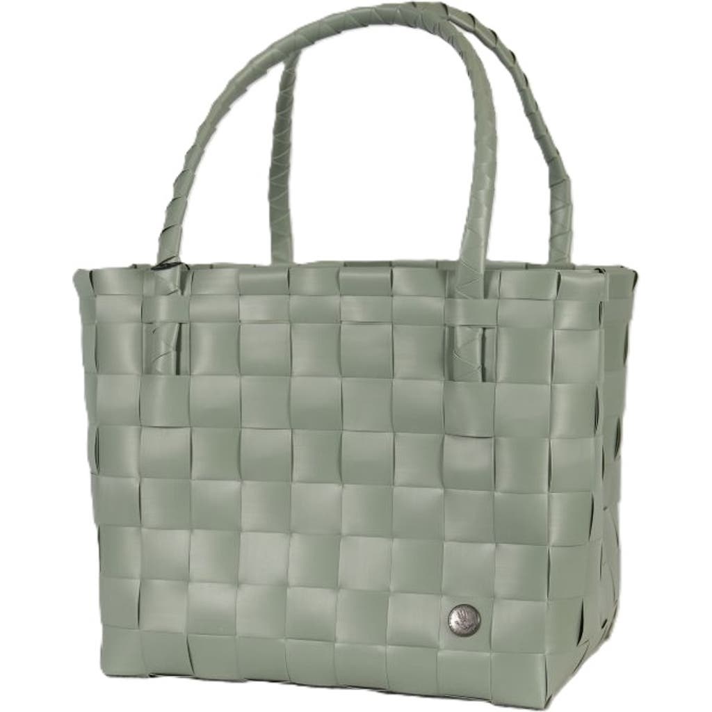 Handed By Paris Recycled Plastic Tote Bag In Sage Green