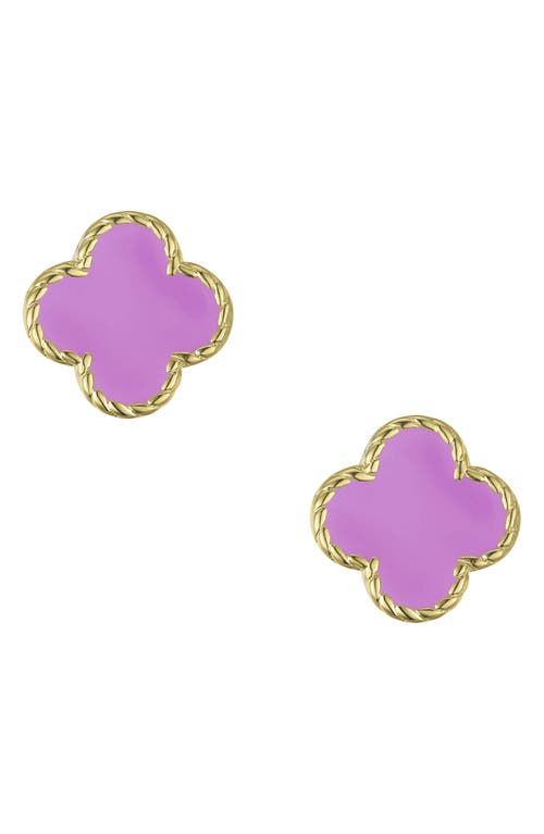 Lily Nily Kids' Clover Stud Earrings in Purple at Nordstrom