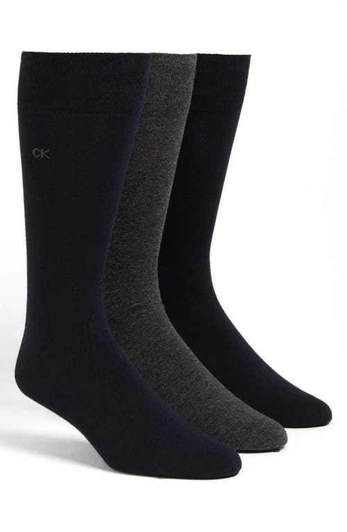 Calvin Klein Assorted 3-Pack Socks in Assorted Blue at Nordstrom