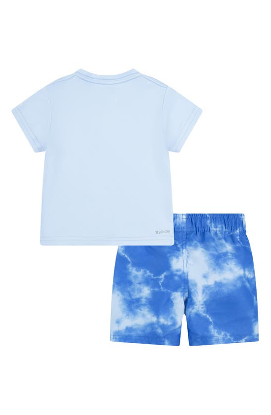 Shop Hurley Kids' Two-piece Rashguard Swimsuit In Psychic Blue