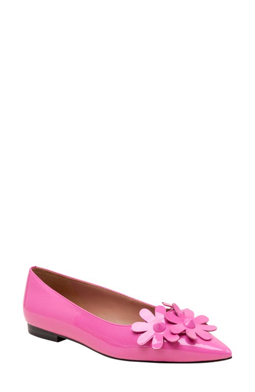 Narcisus Pointed Toe Flat in Magenta Patent