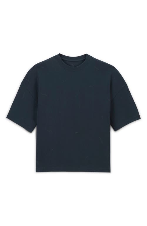 Shop Nike X Jacquemus Logo Cotton T-shirt In Dark Obsidian