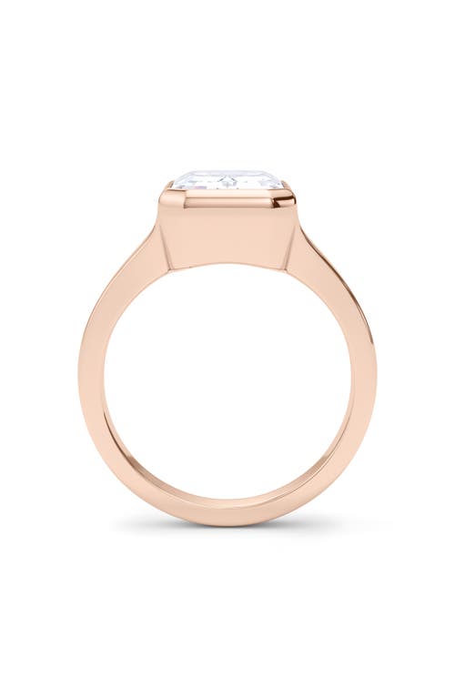 Hautecarat Emerald Cut Cigar Lab Created Diamond Ring In 2.50ctw 18k Rose Gold