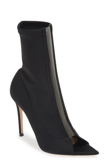 Gianvito Rossi Woman Ankle Boots Black Size 7 Textile Fibers, Plastic In Black/clear