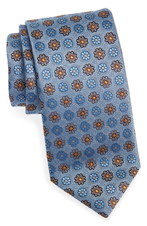 Canali Medallion Silk Tie in Light Blue at Nordstrom