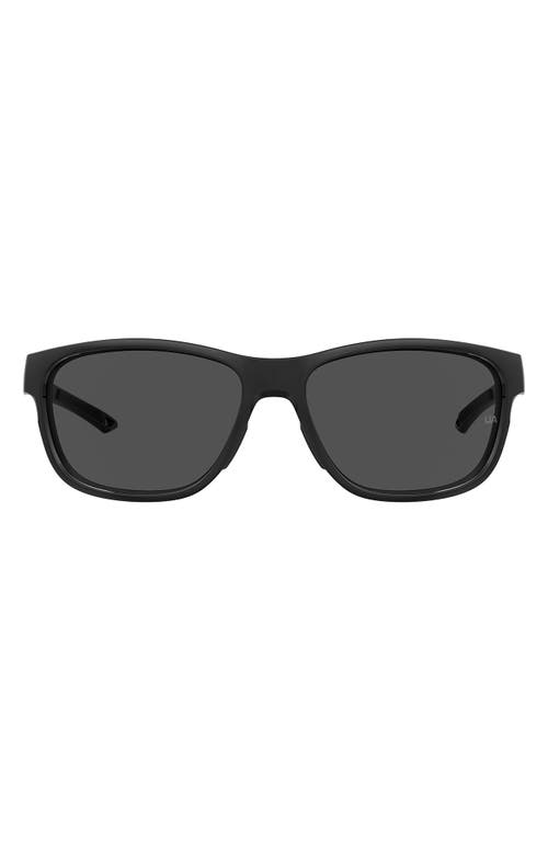 Under Armour UAUndeniab 61mm Polarized Sports Sunglasses in Black /Grey Oleophobic at Nordstrom
