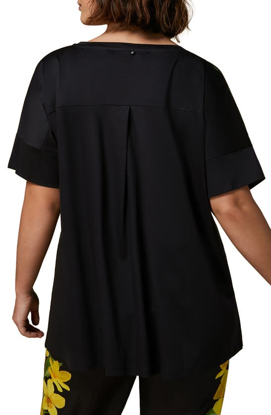 Shop Marina Rinaldi Edam Print V-neck Top In Black