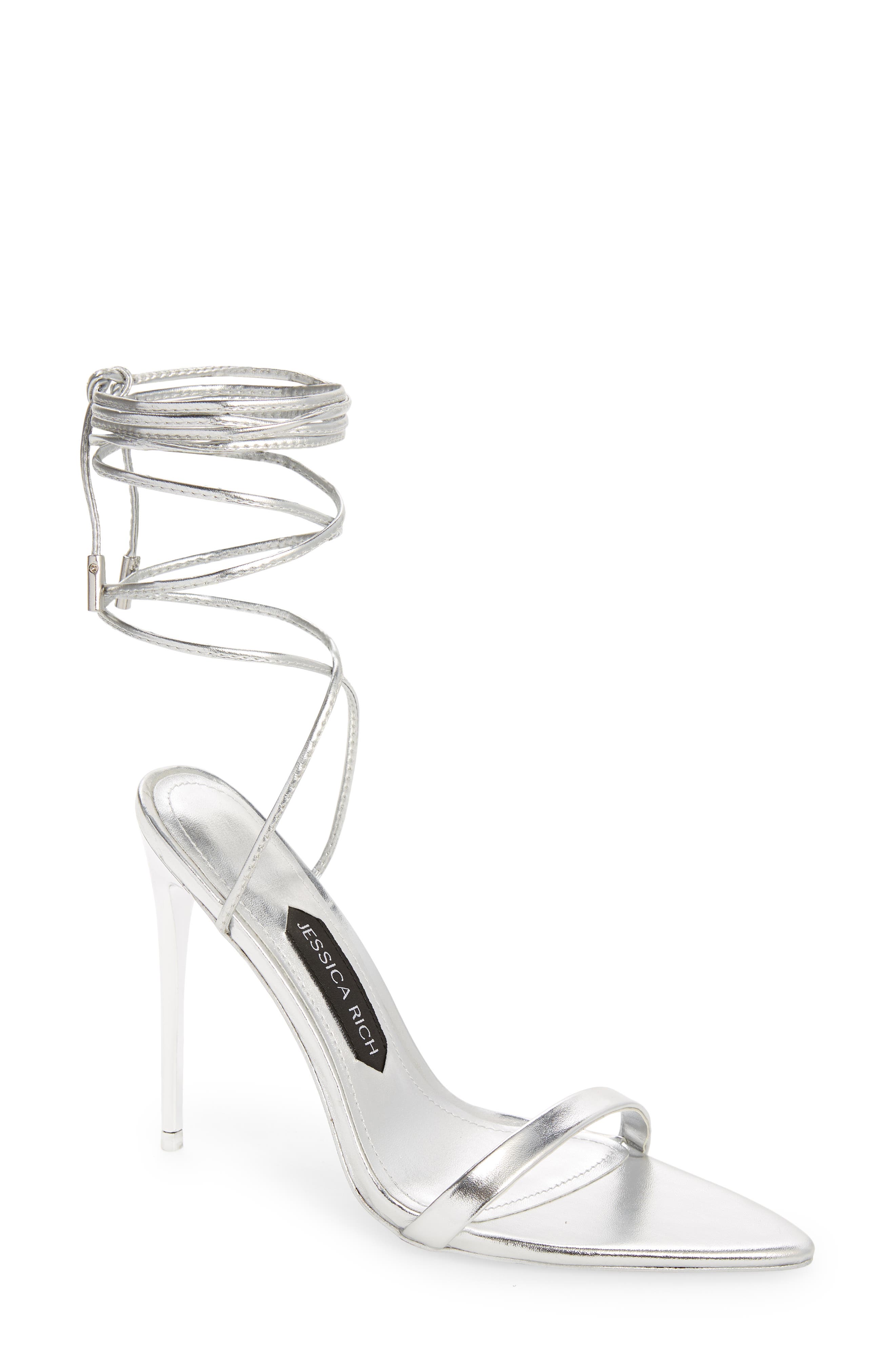JESSICA RICH Ankle Strap Sandal in Silver