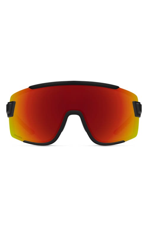Wildcat 135mm ChromaPop Shield Sunglasses in Matte Black/Red