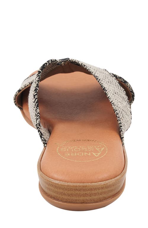 Shop Andre Assous André Assous Nani Sandal In Black/beige Linen