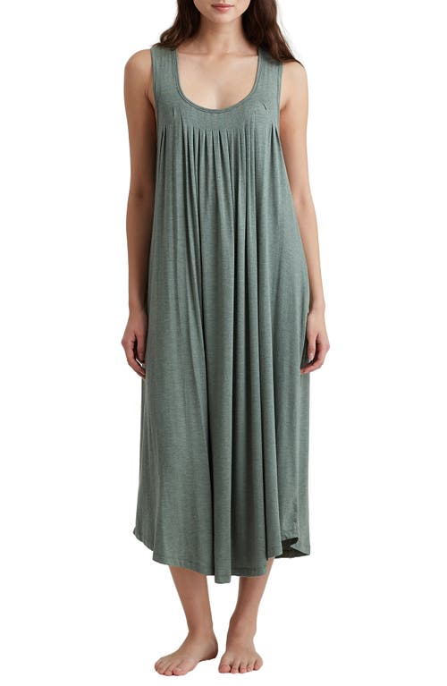 Kate Pleated Stretch Modal Nightgown in Deep Moss
