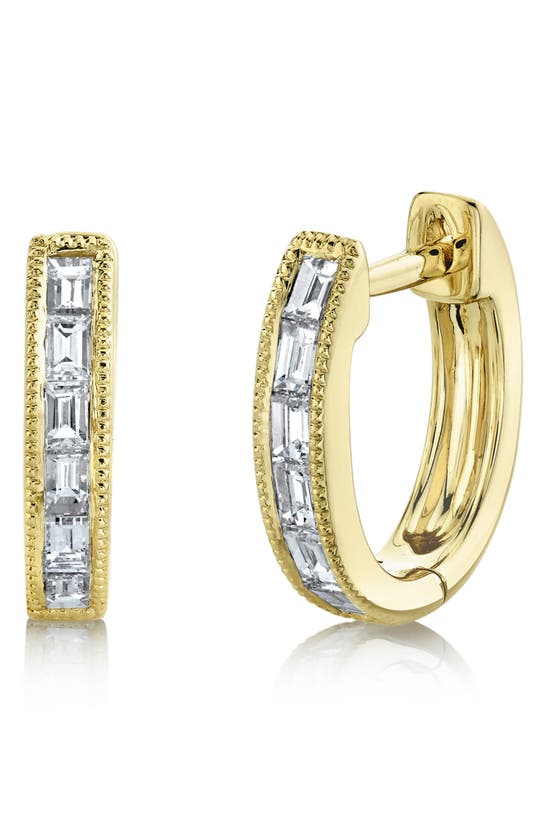 Ron Hami 18K Yellow Gold and Diamond Lotus Fretwork Hoop Earring Ladies  Fine Jewelry Diamond Drop Earrings