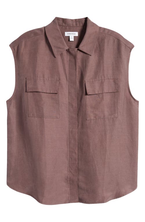 Dolman Sleeve Flap Pocket Button-Up Shirt in Grey Plum