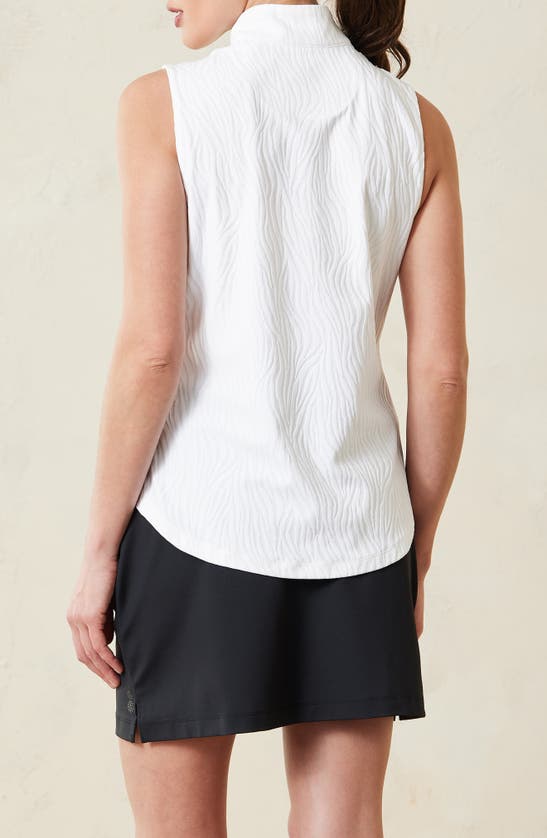 Tommy Bahama Aubrey Zebra Jacquard Islandzone® Sleeveless Quarter Zip Top In White