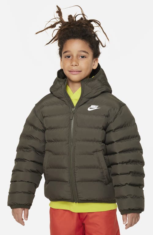 Shop Nike Kids' Sportswear Insulated Puffer Jacket In Cargo Khaki/khaki/white