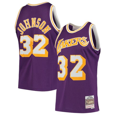 Men's Los Angeles Lakers Mitchell & Ness Black/Purple Side Core