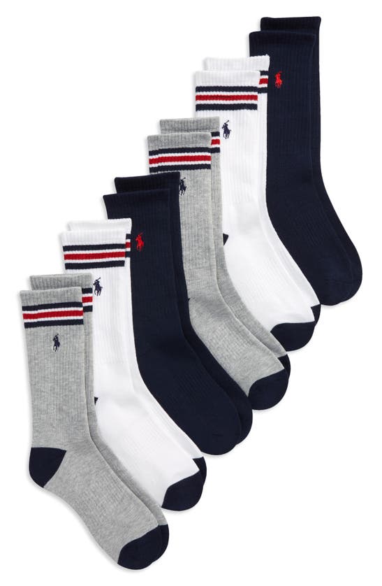 POLO RALPH LAUREN ASSORTED 6-PACK AMERICANA CREW SOCKS,821386PK3