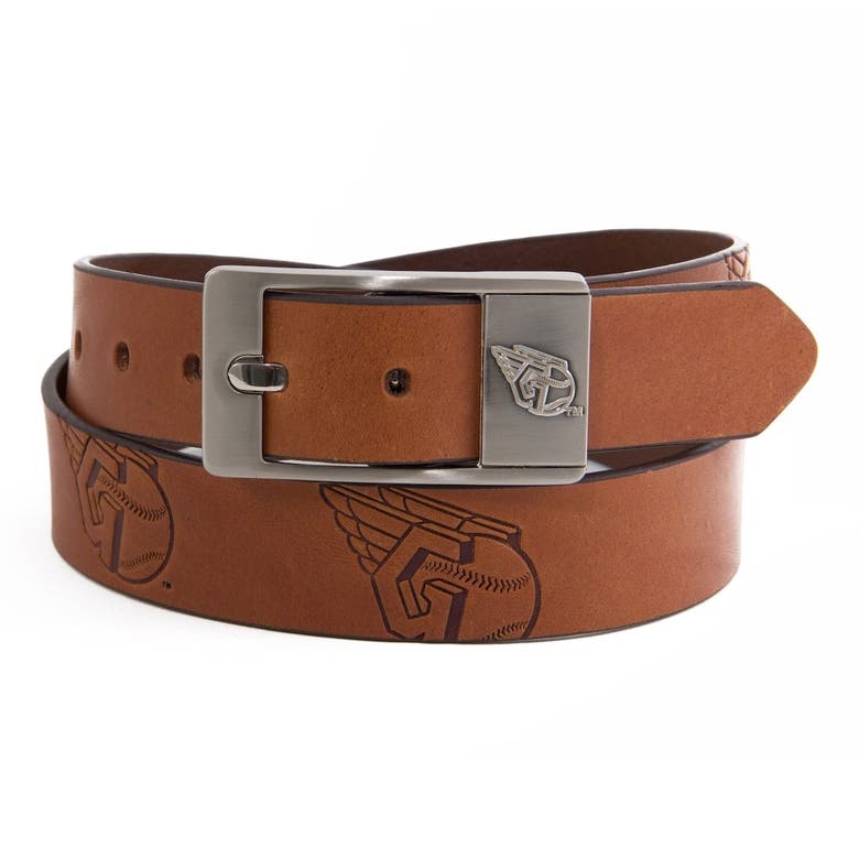 Eagles Wings Cleveland Guardians Brandish Leather Belt In Brown